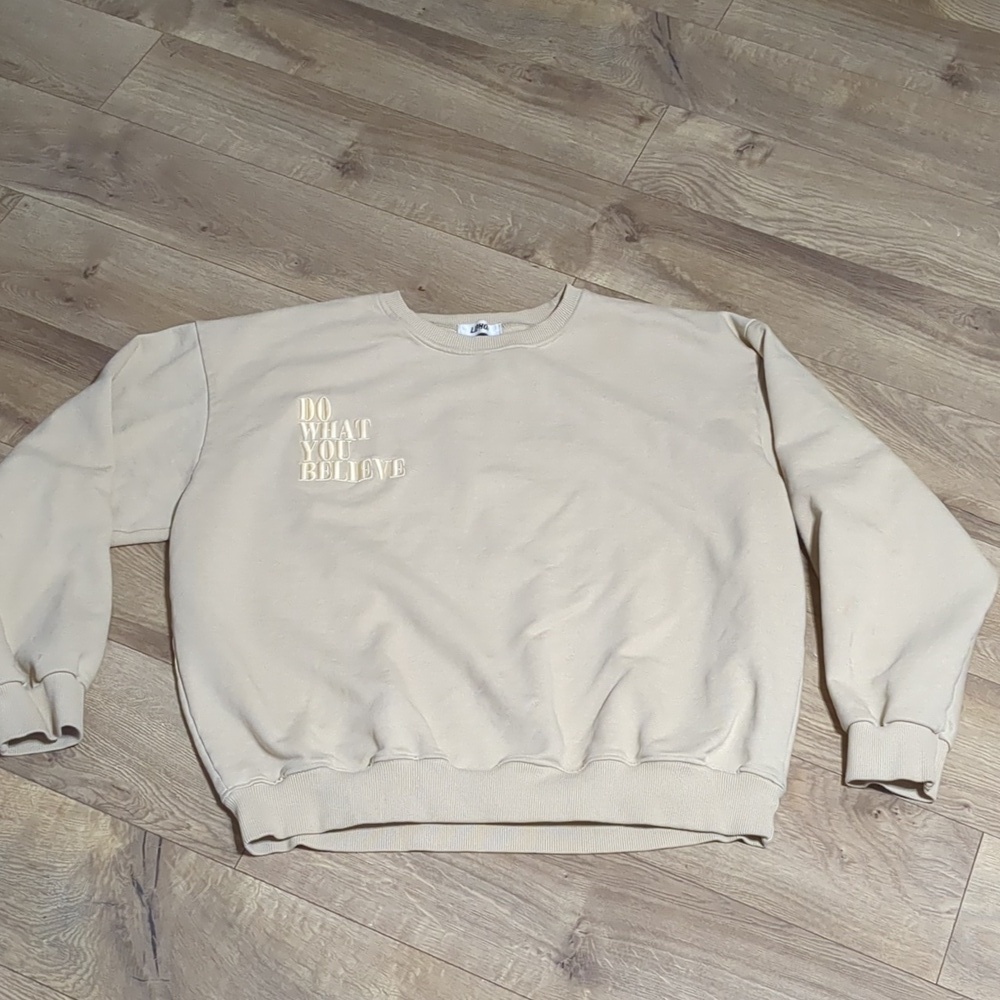 LIPHOP Unisex Tan Sweatshirt Size Large